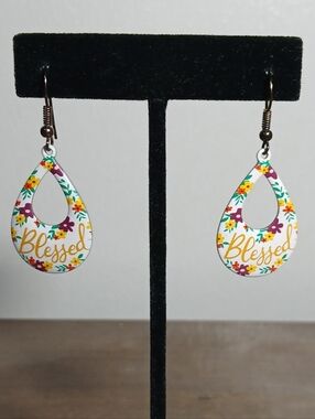 Teardrop Blessed Dangle Floral Earrings